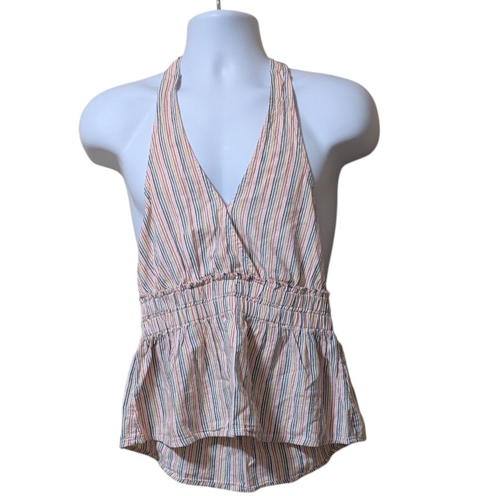 NWT American Eagle halter top size XS striped multi-color rainbow hippie boho